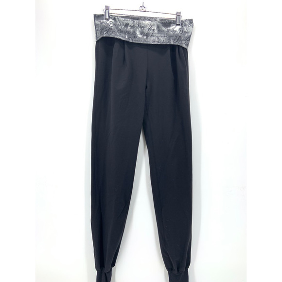 Vintage Lululemon Stirrup Joggers Womens 6 Black Manifesto Yoga Dance Y2K Preppy - Picture 1 of 12